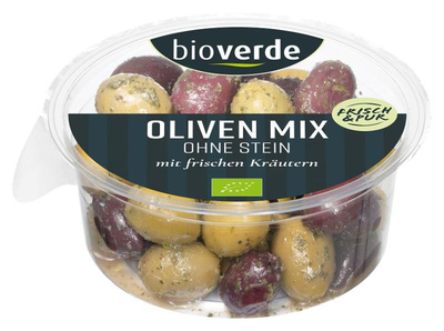 Produktfoto zu Gemischte Oliven ohne Stein, gekräutert