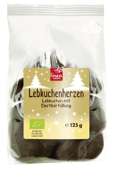 Produktfoto zu Lebkuchenherzen Zartbitter gefüllt Eierlikör
