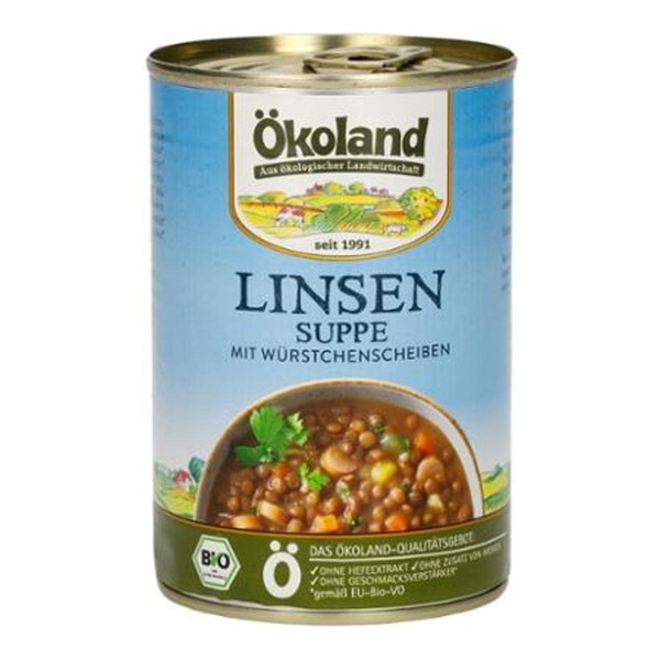 Produktfoto zu Linsensuppe mit Würstchenscheiben