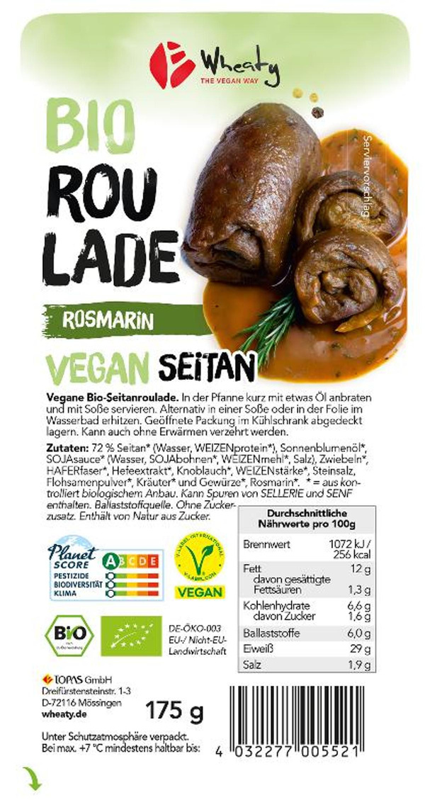 Produktfoto zu Vegane Rosmarin-Rouladen (Seitan)