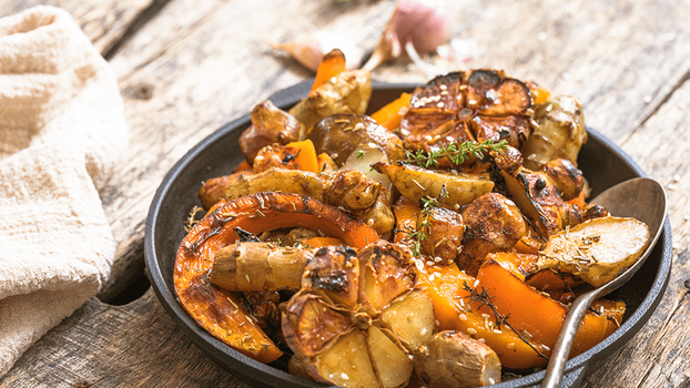 Rezeptbild für Winterliches Ofengemüse mit Topinambur