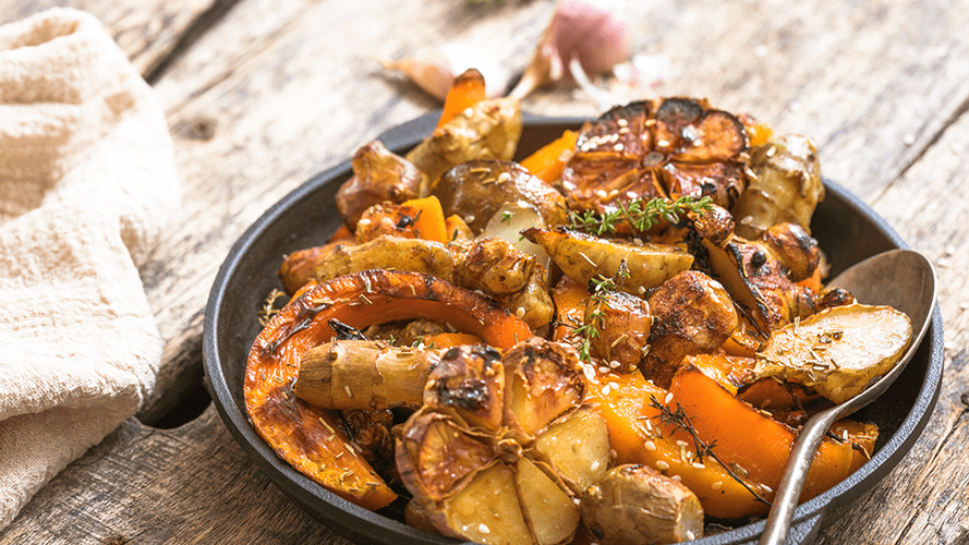 Rezeptbild für Winterliches Ofengemüse mit Topinambur