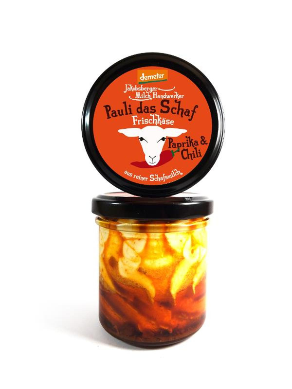Produktfoto zu Pauli das Schaf Frischkäse Paprika - Chili