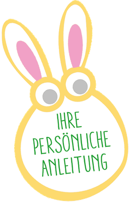KI generiert: Ein stilisierter Hase mit dem Text "IHRE PERSÖNLICHE ANLEITUNG".