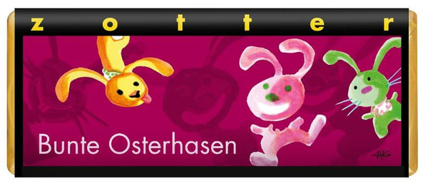 Produktfoto zu Bunte Osterhasen - Kirsch auf Nusswaffel