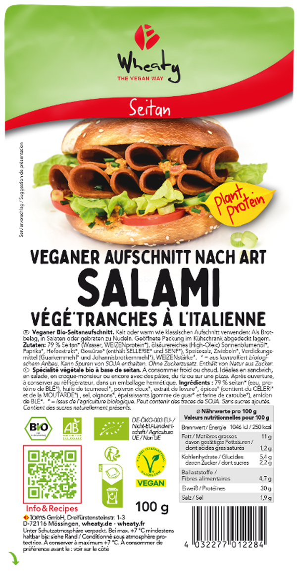 Produktfoto zu Veganer Aufschnitt Salami Art