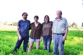 KI generiert: Vier Personen stehen zusammen auf einem grünen Feld.