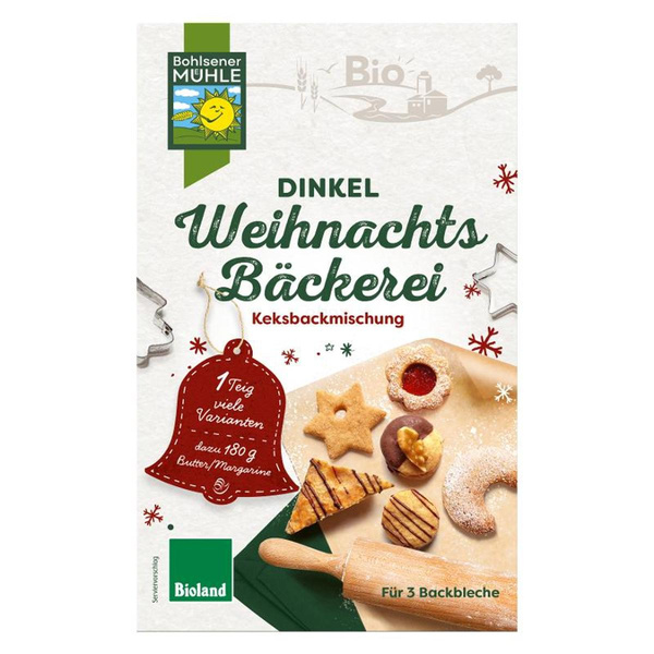 Produktfoto zu Dinkel Weihnachtsbäckerei Keksbackmischung