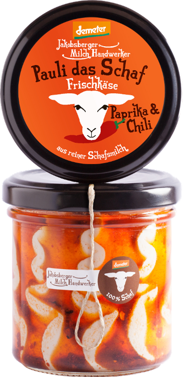 Produktfoto zu Pauli das Schaf Frischkäse Paprika - Chili