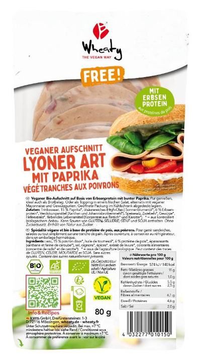 Produktfoto zu Wheaty Lyoner Art mit Paprika