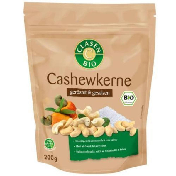 Produktfoto zu Cashewkerne geröstet und gesalzen CLASEN Bio