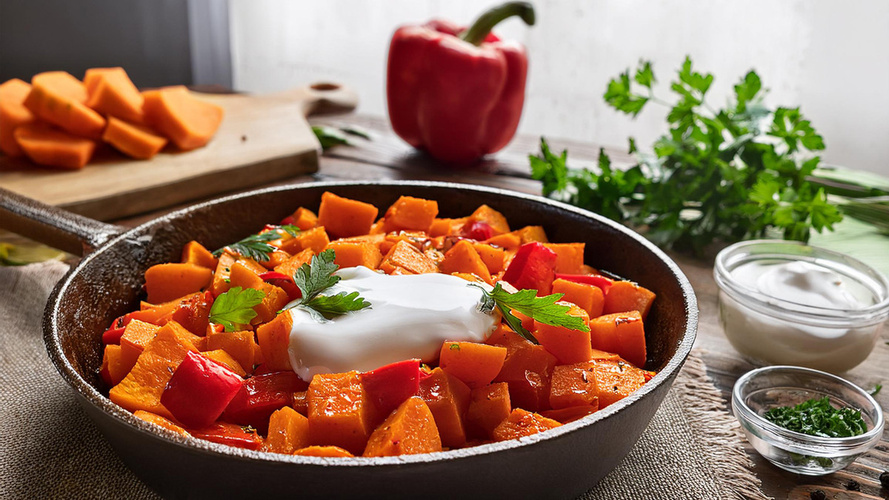 Rezeptbild für Süßkartoffel-Pfanne