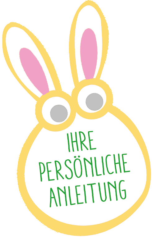 KI generiert: Ein stilisierter Hase mit dem Text "IHRE PERSÖNLICHE ANLEITUNG".