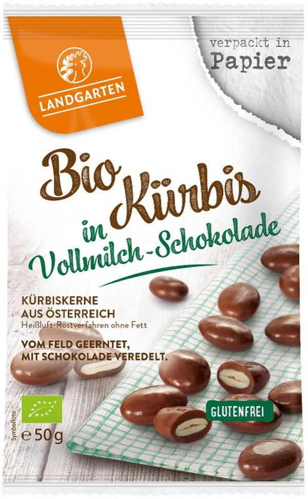 Produktfoto zu Kürbiskerne in Vollmilch Schokolade