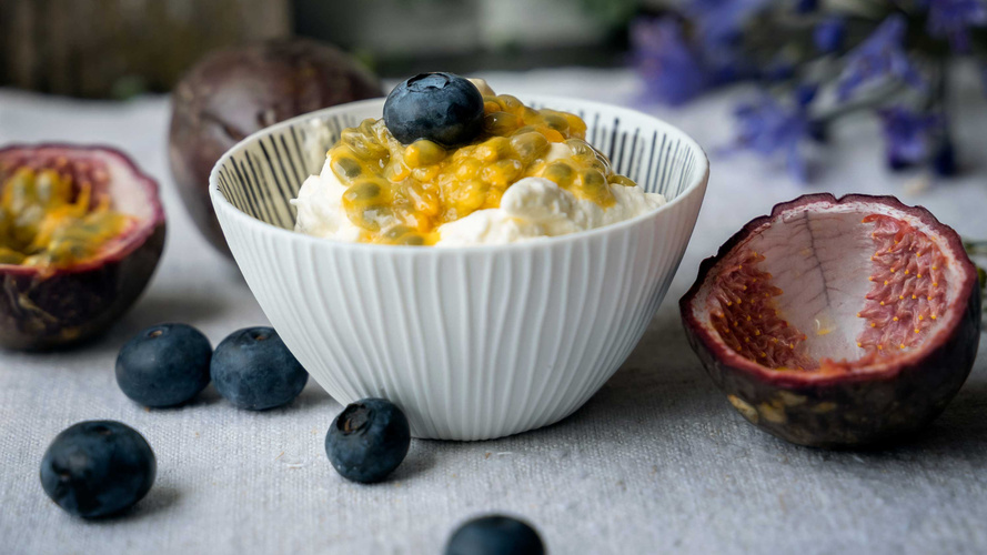 Rezeptbild für Vanillequark mit Maracuja