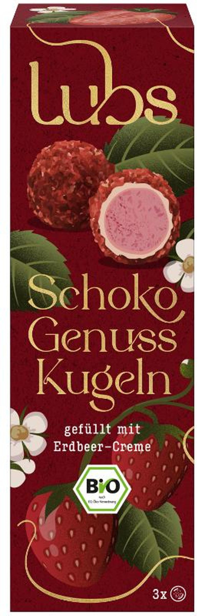 Produktfoto zu Schoko Genuss Kugeln mit Erdbe